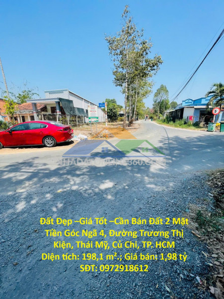 Đất đẹp –giá tốt –cần bán đất 2 mặt tiền góc ngã 4, đường trương thị kiện, thái mỹ, củ chi, tp. hcm