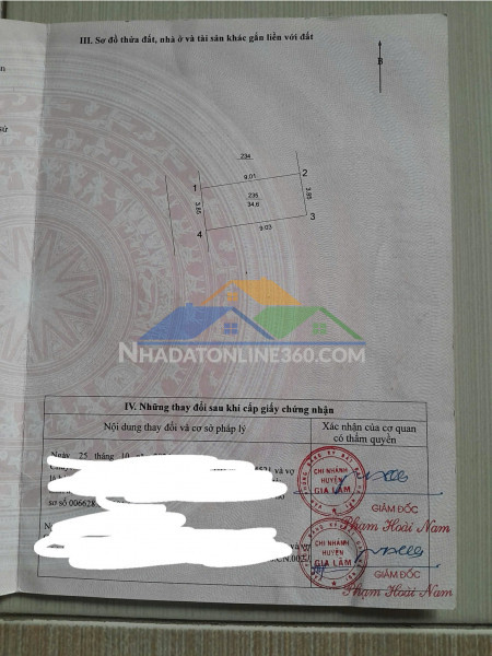 Chính chủ cần bán 34,6 m2 đất trâu quỳ - gia lâm, giá nhỉnh 5 tỷ, lh 0985865658