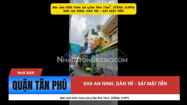 Bán nhà hxh vườn lài q.tân phú 72m², 2tầng, 8.99tỷ