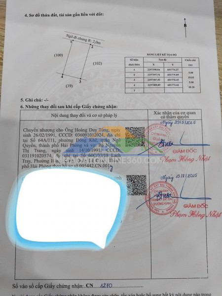 Lô đất mặt đường nhựa 6m hòa nghĩa - dương kinh - zalo 0567 222 555