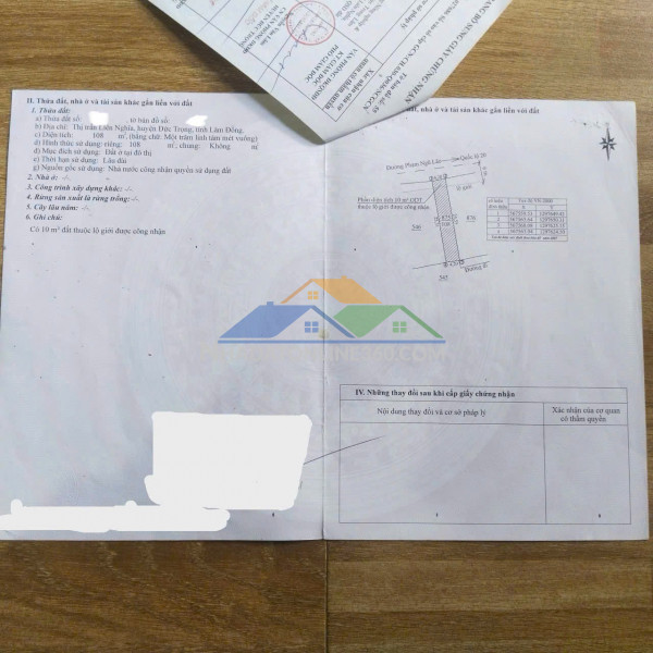 Chính chủ bán lô đất mặt tiền đường phạm ngũ lão,  thị trấn liên nghĩa đức trọng, lâm đồng