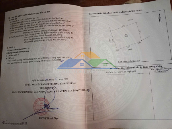 Đất đẹp – giá tốt– chính chủ cần bán lô đất 2 mặt tiền tại xã quỳnh thắng, huyện quỳnh lưu, nghệ an