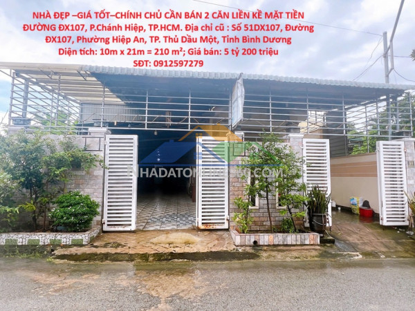 Nhà đẹp l–giá tốt–chính chủ cần bán 2 căn liền kề mặt tiền đường đx107, p.chánh hiệp, tp.hcm