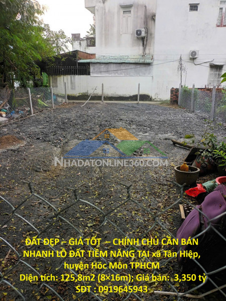 Đất đẹp – giá tốt  – chính chủ cần bán nhanh lô đất tiềm năng tại huyện hóc môn, tphcm