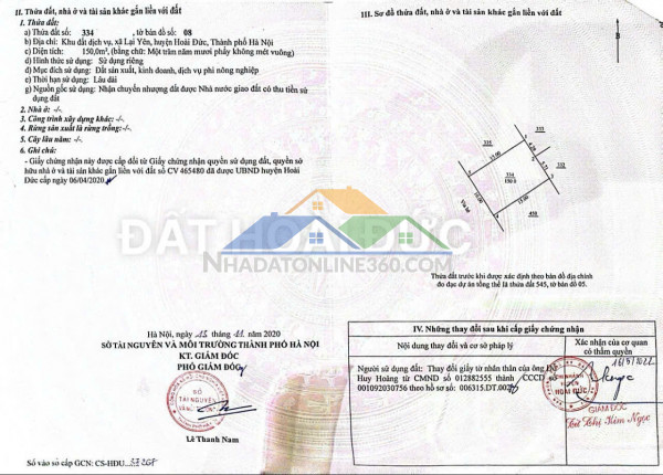 Bán gấp lô đất vị trí đắc địa tại xã lại yên - hoài đức - hà nội