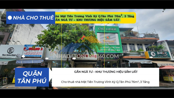Cho thuê nhà mặt tiền trương vĩnh ký q.tân phú 76m²,3 tầng, 20triệu - gần ngã tư