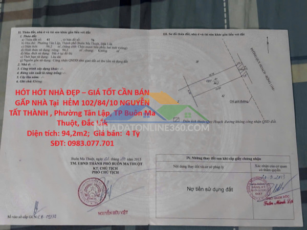 Hót hót nhà đẹp – giá tốt cần bán gấp nhà tại  phường tân lập, tp buôn ma thuột, đắc lắk