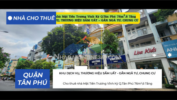 Cho thuê nhà mặt tiền trương vĩnh ký q.tân phú 76m²,6tầng, 29triệu - khu thương hiệu
