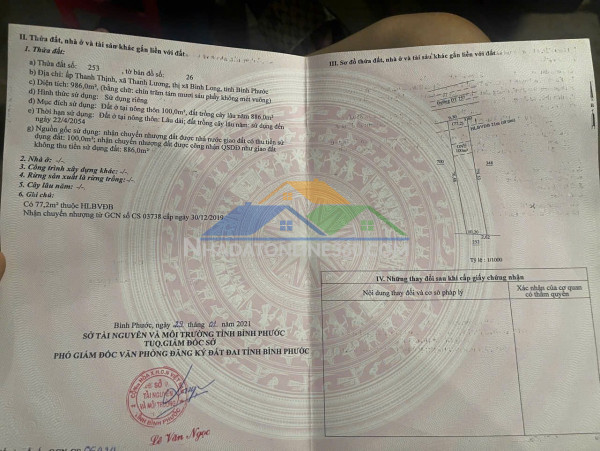 Đất chính chủ - mặt tiền dt757, xã thanh lương, thị xã bình long, bình phước cũ