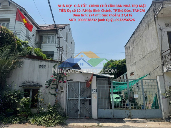 Nhà đẹp–giá tốt–chính chủ cần bán nhà trọ mặt tiền đg số 10, p.hiệp bình chánh, tp.thủ đức, tp.hcm