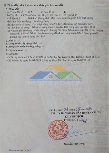 Đất đẹp – giá tốt – chính chủ cần bán đất đường ấp cây trắc (483), xã phạm văn cội, củ chi, tp.hcm