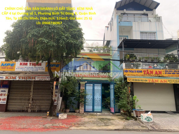 Chính chủ cần bán nhanh lô đất tặng  kèm nhà cấp 4 tại quận bình tân, tp hcm