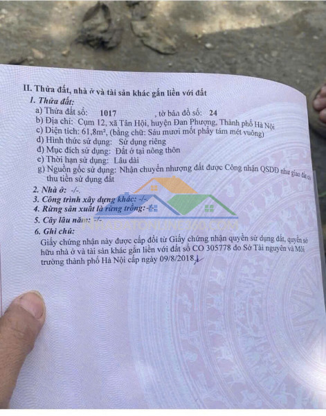 Đất đẹp - giá tốt - bán đất tặng nhà vị trí đắc địa tại tân hội, đan phượng, thành phố hà nội