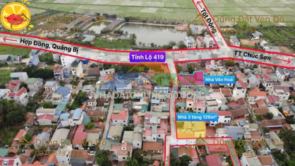 Ngôi nhà 126m2-3 tầng -lô góc thoáng -gần sát thị trấn chúc sơn chương mỹ