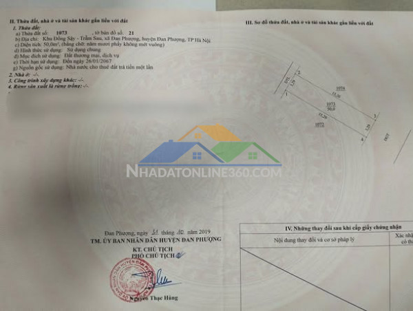 Mới tinh 50m đất 50m năm đồng sậy - đan phượng - hà nội