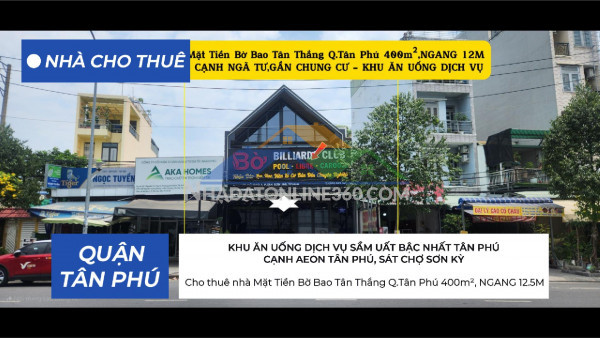 Cho thuê nhà 2 mặt tiền cạnh aeon q.tân phú 50m²,3tầng, 14triệu