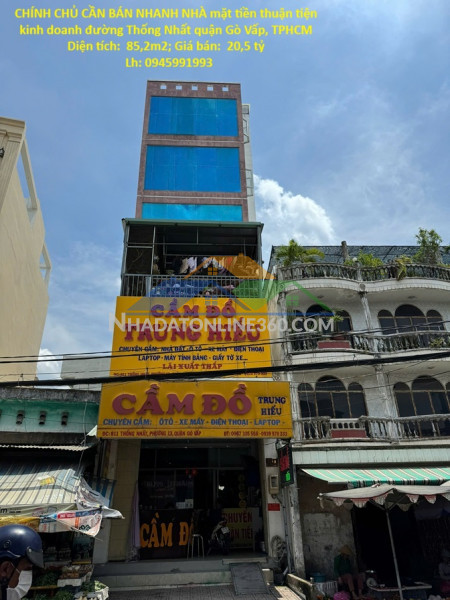 Chính chủ cần bán nhanh nhà mặt tiền thuận tiện kinh doanh đường thống nhất quận gò vấp, tphcm