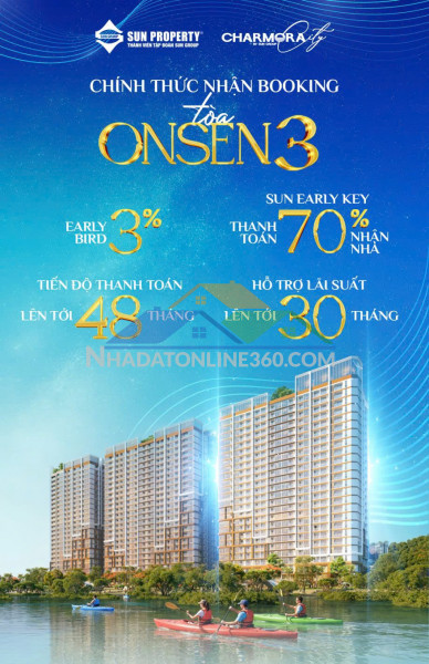 Tòa onsen 3 – "chương cuối" rực rỡ tại sun charmora city nha trang: cơ hội cuối cùng sở hữu sổ đỏ lâu dài