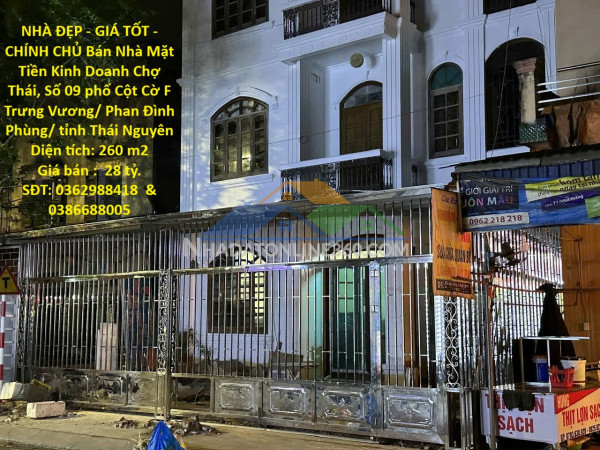 Nhà đẹp - giá tốt - chính chủ bán nhà mặt tiền kinh doanh chợ thái, phan đình phùng, thái nguyên