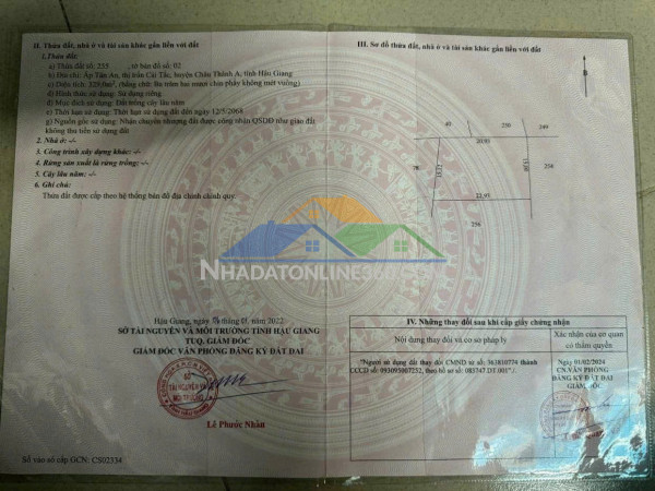 Đất đẹp – giá tốt – chính chủ cần bán đất thị trấn cái tắc, châu thành a, hậu giang