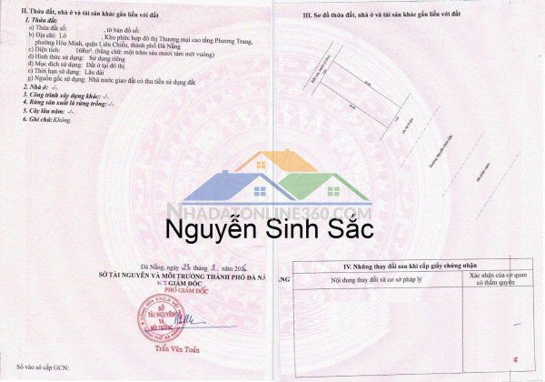 ????????bán lô đất góc 2 mặt tiền đường tân trà và nguyễn...