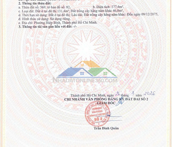 Bán lô đất diện tích khủng 177m2 tại 505/33 quốc lộ 13 cách cổng vạn phúc chỉ 200m