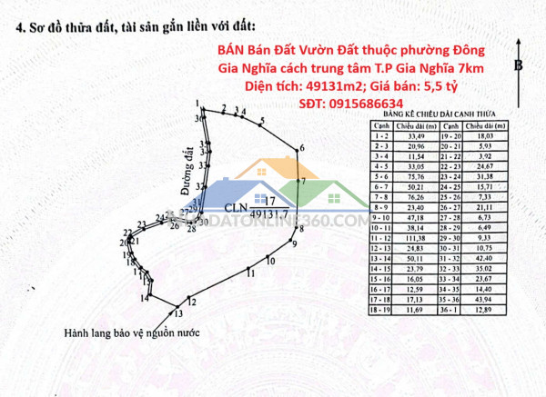 Bán bán đất vườn đất thuộc phường đông gia nghĩa cách trung tâm t.p gia nghĩa 7km