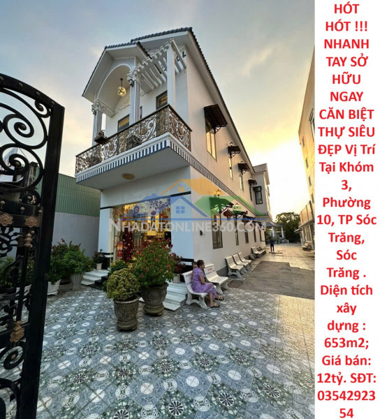 Hót hót !!!nhanh tay sở hữu ngay căn biệt thự siêu đẹp vị trí tại thành phố cần thơ ( sóc trăng cũ )
