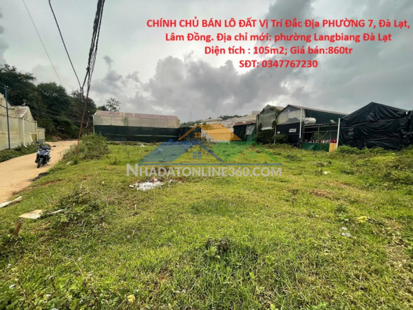Chính chủ bán lô đất vị trí đắc địa phường 7, đà lạt, lâm đồng
