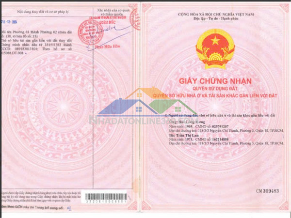 Ngân hàng bidv thanh lý tài sản tại địa chỉ 118/3/3 đường nguyễn chí thanh, phường 02, q 10, tp.hcm