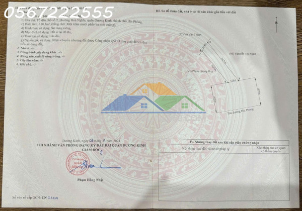 Bán đất hòa nghĩa, dương kinh - mặt đường trục chính - zalo 0567 222 555