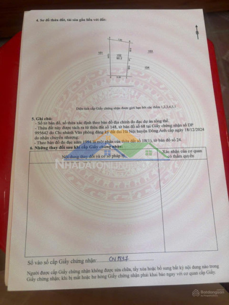 Bán đất xóm gà cổ loa - 80m2 - đường thông ô tô