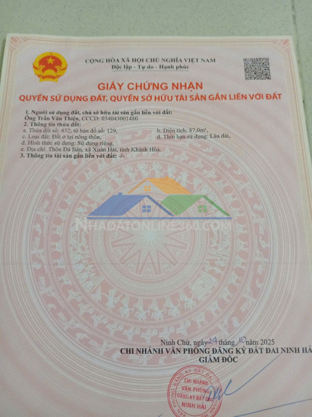 Đất đẹp – giá tốt – chính chủ cần bán đất xã hộ hải, huyện ninh hải, tỉnh ninh thuận