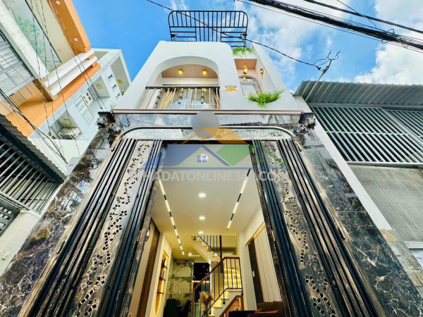 Ngay lotte - cityland - trung tâm gò vấp- 3 tầng sân thượng - hẻm 3g - sẵn nội thất - sổ vuông a4 - 4 tỏi tl