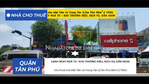 Cho thuê nhà mặt tiền lê trọng tấn q.tân phú 80m²,2tầng - 18triệu - ngay ngã tư