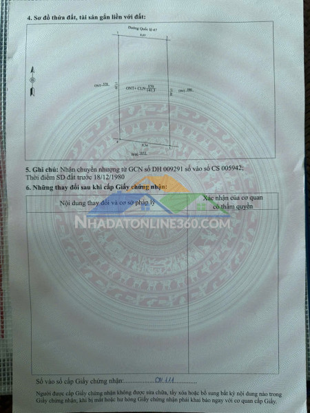 Đất đẹp giá tốt –chính chủ cần bán đất ql47 – xã dân quyền, huyện triệu sơn, thanh hóa