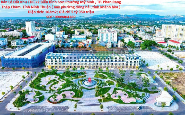 Bán lô đất khu tdc k2 biển bình sơn phường mỹ bình , tp. phan rang tháp chàm, tỉnh ninh thuận