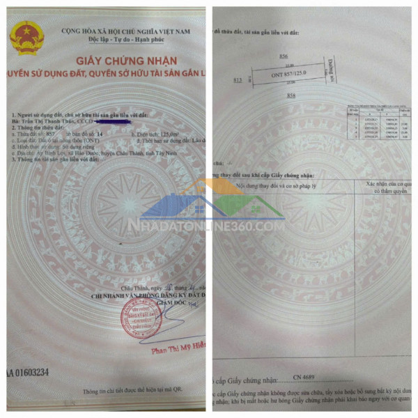 Đất đẹp - đầu tư sinh lời - chính chủ  bán đất tại xã hảo đước, châu thành, tây ninh