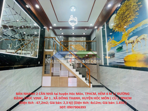 Hot hot nhà đẹp - giá tốt cần bán nhanh 2 căn nhà tại huyện hóc môn, tphcm
