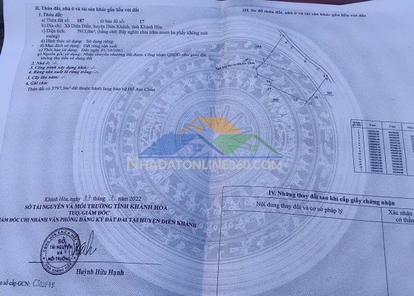 Chính chủ bán đất diên điền – diên khánh, khánh hòa
