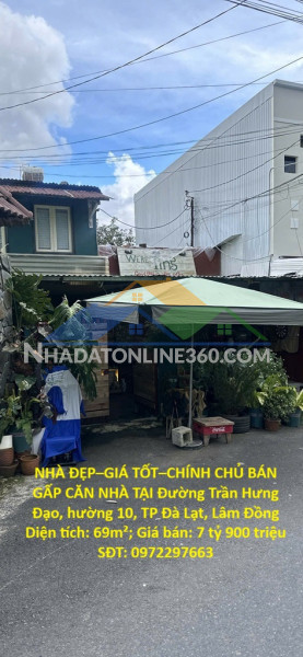 Nhà đẹp–giá tốt–chính chủ bán gấp căn nhà tại đường trần hưng đạo, hường 10, tp đà lạt, lâm đồng
