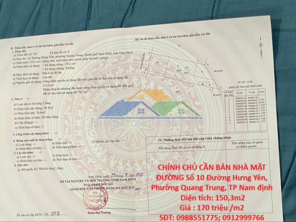 Chính chủ cần bán nhà mặt đường số 10 đường hưng yên,...