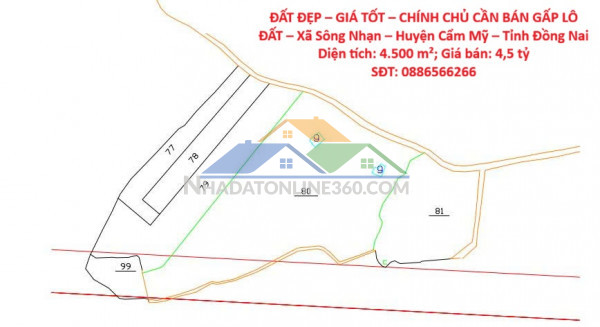 Đất đẹp – giá tốt – chính chủ cần bán gấp lô đất – xã sông nhạn – huyện cẩm mỹ – tỉnh đồng nai