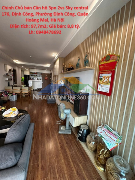 Căn hộ full tiện ích- giá tốt chính chủ bán căn hộ 3pn 2vs sky central 176 định công,hn
