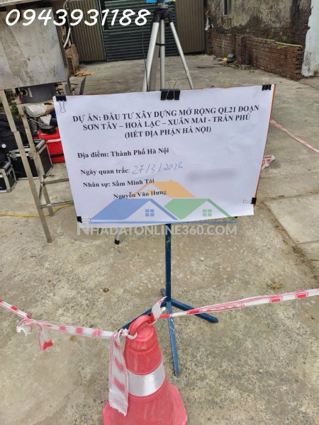 Số lượng có hạn lô đất 100m2 gần quốc lộ 21, khu vực trung tâm hòa lạc. phù hợp xây trọ, đầu tư sinh lời