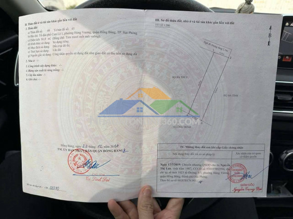 Bán lô đất 81m2 tuyến 2 cam lộ, hồng bàng, hải phòng - giá: 2,x tỷ