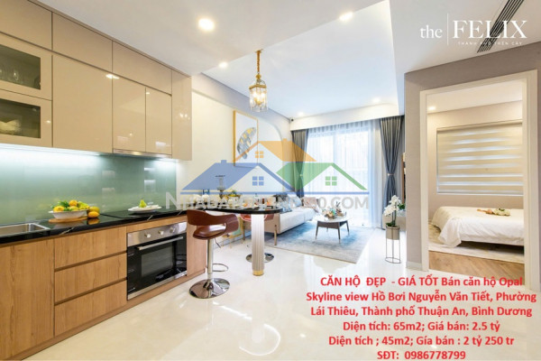 Căn hộ  đẹp  - giá tốt bán căn hộ opal skyline view hồ bơi...