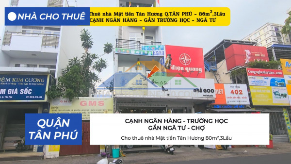 Cho thuê nhà mặt tiền tân hương 80m²,3lầu, 25triệu - cạnh ngân hàng - ngã tư