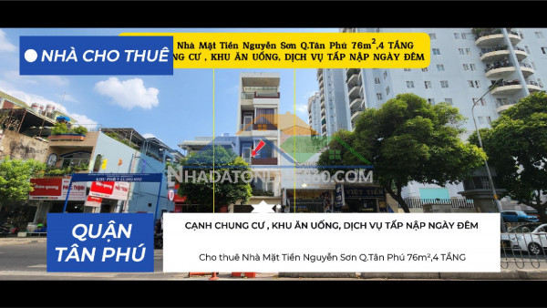 Cho thuê nhà mặt tiền thống nhất q.tân phú 76m²,2tầng, 18triệu - cạnh chợ, ngã tư
