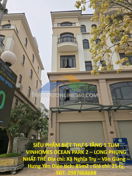 Siêu phẩm biệt thự 5 tầng 1 tum vinhomes ocean park 2 – long phụng...